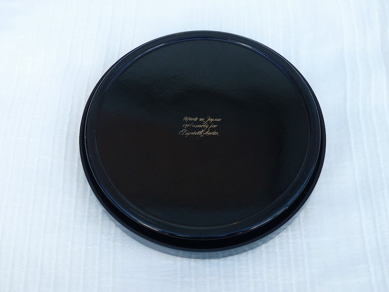 Red /& Gold Plastic Jewellery Trinket Box Made In Japan ELIZABETH ARDEN Oriental Chrysanthemum Design Black Vintage 1970s