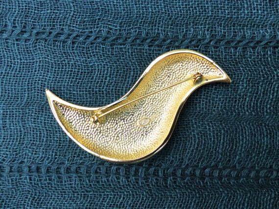 SPHINX Gold-plated Abstract Bird S-Curve Brooch, … - image 3