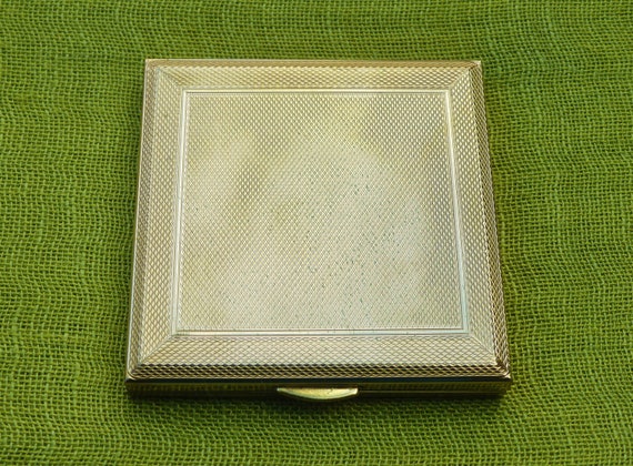 KIGU Square Brass Powder Compact with Blue Bird D… - image 8
