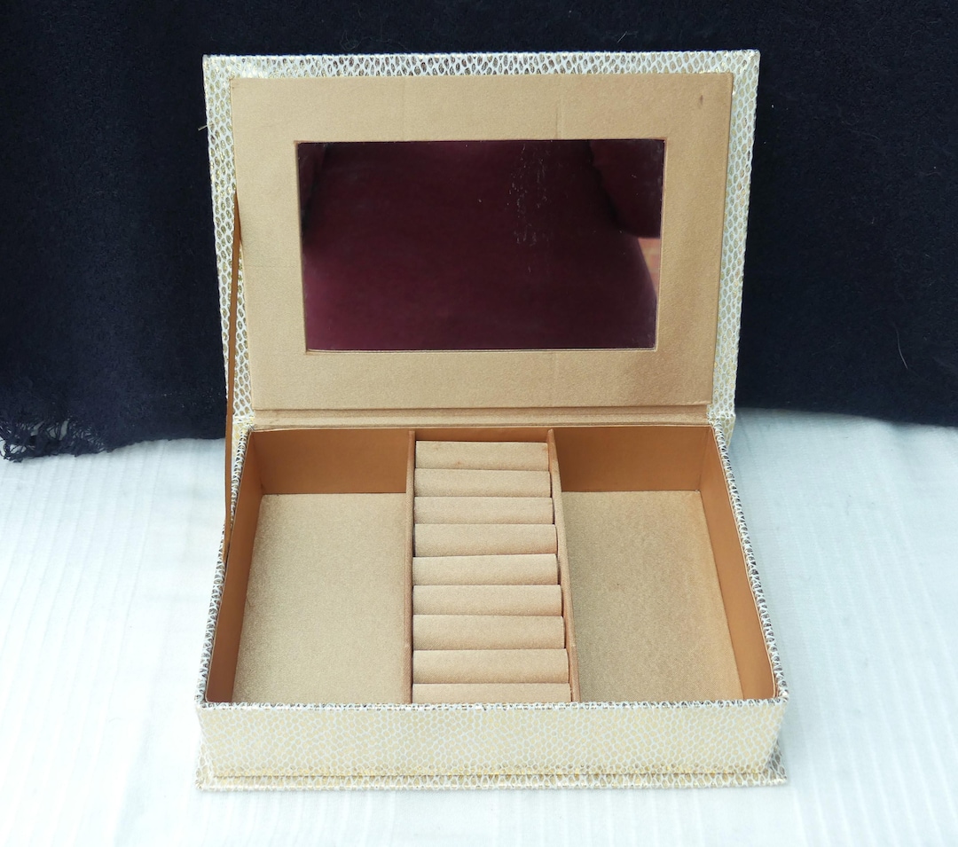 Gold Rectangular Box Vintage 1980s Rectangular Gold Faux Snakeskin Jewellery Box - Etsy
