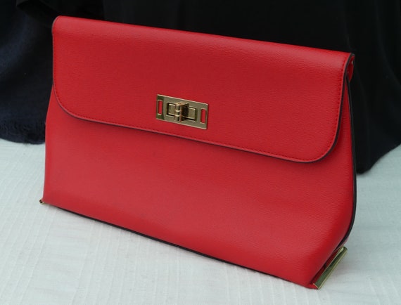 DOROTHY PERKINS Bright Red Faux Leather Bag With … - image 1