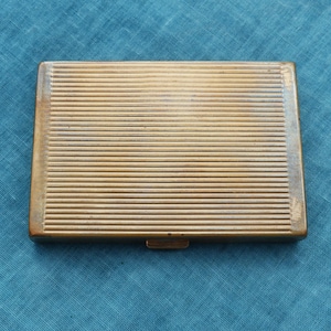 ELIZABETH ARDEN Brass Rectangular Powder Compact, Vintage 1950s