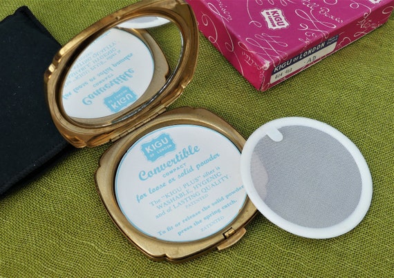 KIGU Boxed Brass Convertible Powder Compact with … - image 3