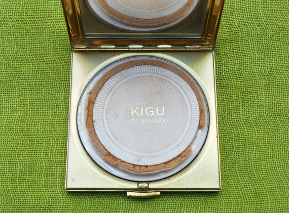 KIGU Square Brass Powder Compact with Blue Bird D… - image 7