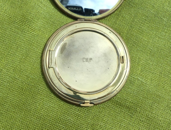 CLEFF Large Heavy Brass Powder Compact With Exoti… - image 4