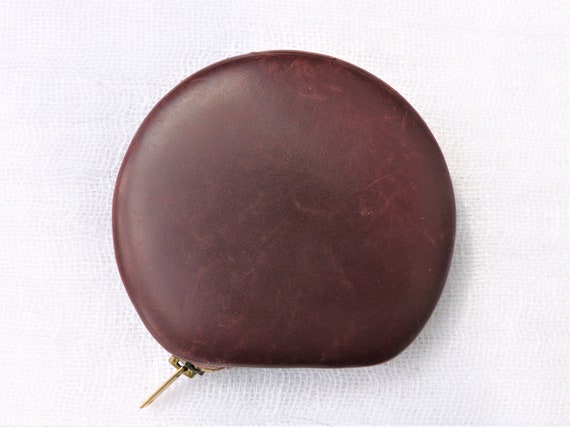 YARDLEY Conker Brown Leather Zipped Powder Compac… - image 1