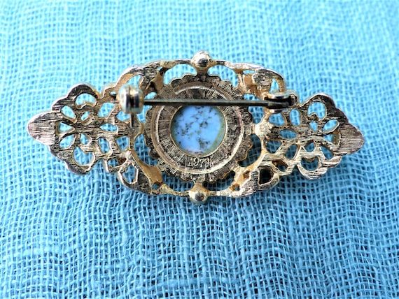 SPHINX Gold-tone, Faux-pearl and Faux Turquoise Filigree Baroque