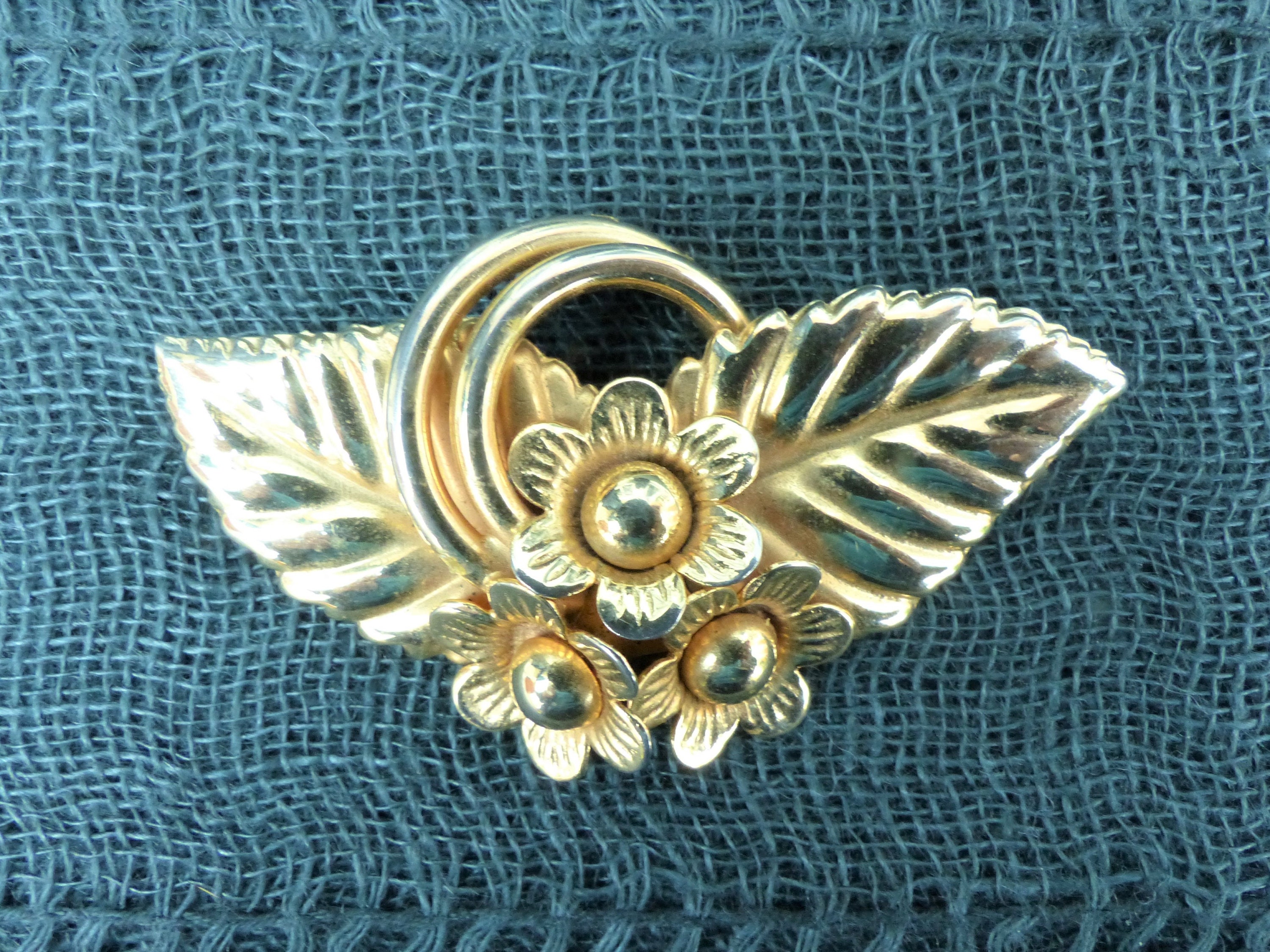 Retro 1940's 14K Yellow Gold Leaf Brooch / Pin – Showplace