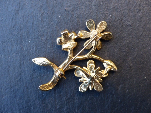 Broche Fleur Vintage Dorée - Bijou Années 70/80, Origine France