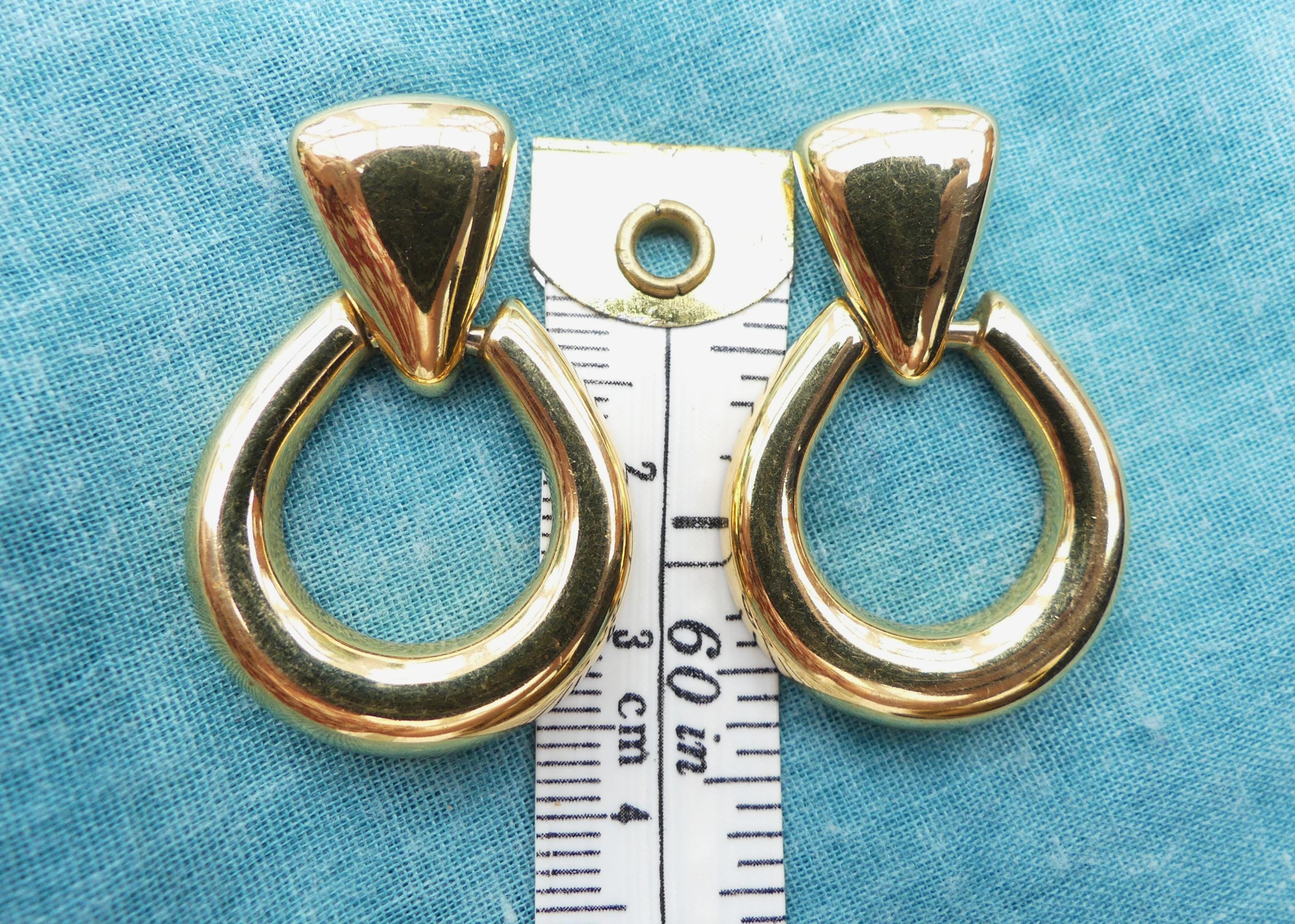 Orecchini A Cerchio Geometrici Vintage Per Donna - Placcati Oro 14K, Grandi E Leggeri, Ipoallergenici, Non Si Ossidano