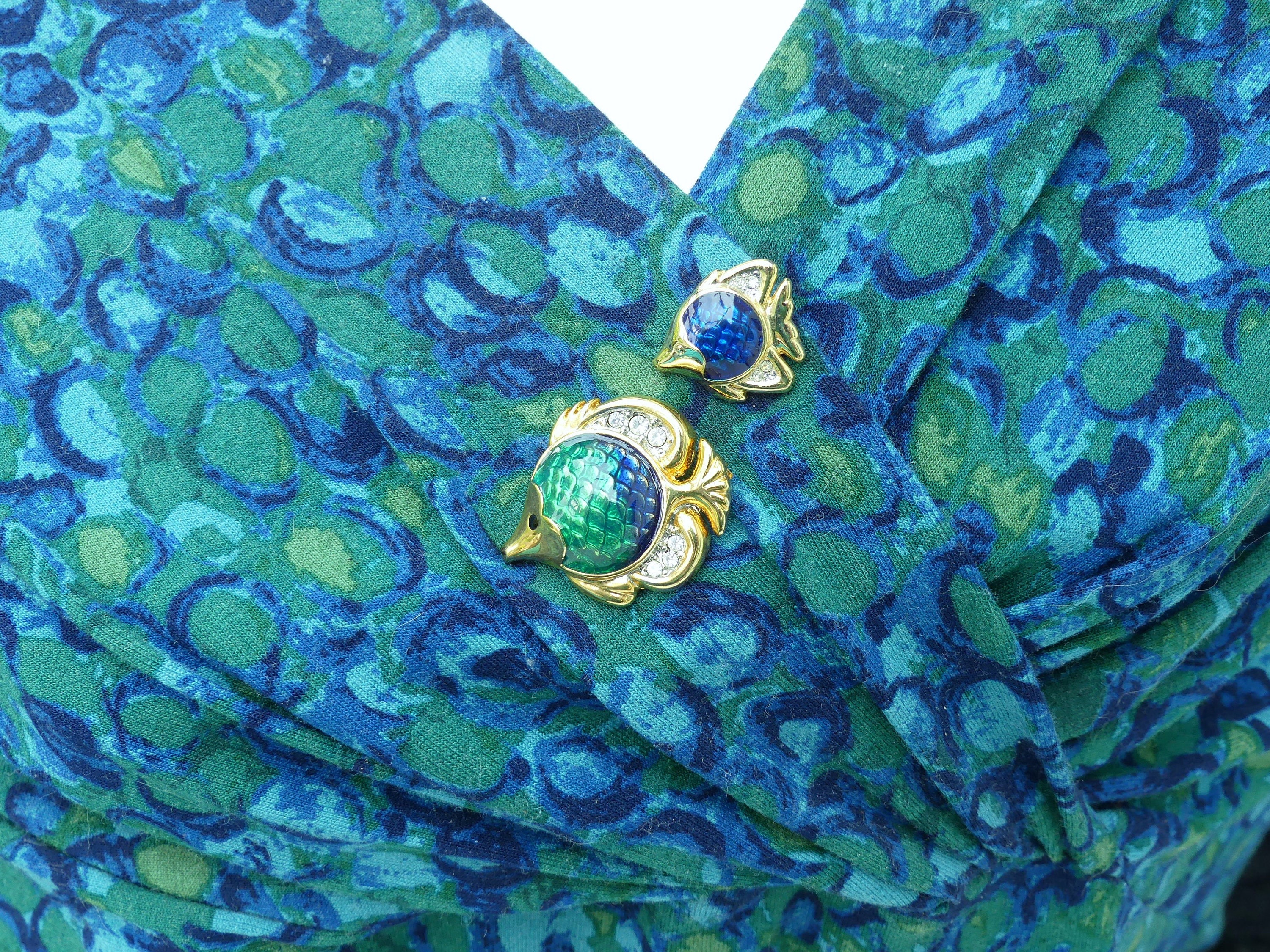 Day&Eve by Go Dutch Label Broche paon scintillant en bleu | Acheter