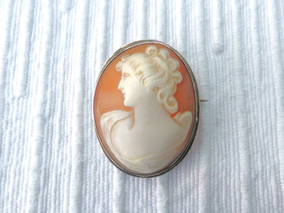 Antique Victorian Silver-Plated Real Shell Cameo … - image 6