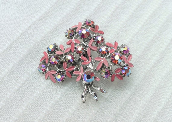 💎 Broche Rosace émaillée Bleue - Alliage Argenté 2 Microns - Style Intemporel - Occasion Comme Neuf