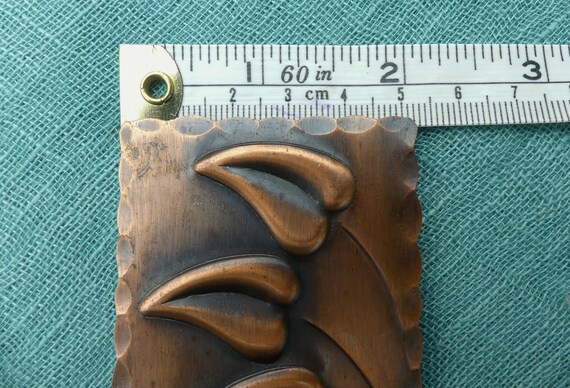 REBAJES Large Rectangular Copper Brooch With Thre… - image 9