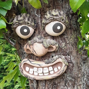 Tree Face outdoor decoration, lawn and tree ornament, funny face sculpture,  yard art, gifts for gardeners, birthday gifts for him, mum