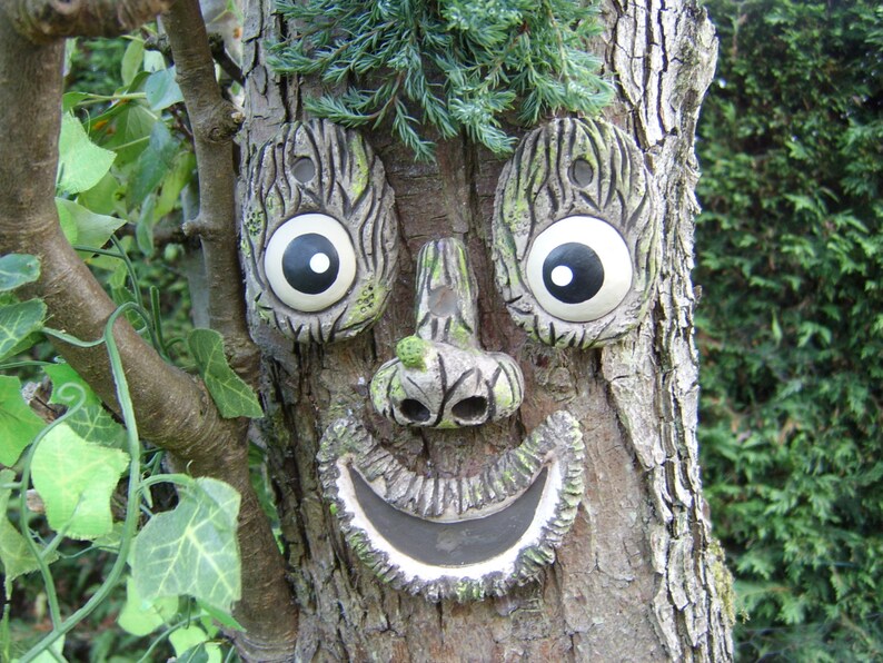 Tree Face Garden Decoration Garden Ornament Outdoor Etsy