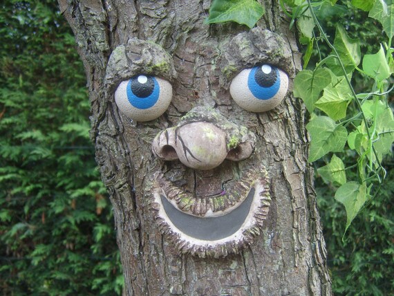 Christmas Tree Decorations Tree Face Outdoor Sculptures Etsy