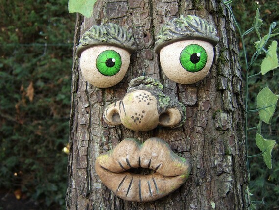 Tree Face Garden Ornaments Sculptures Outdoor Decorations Etsy