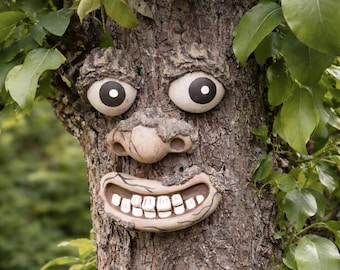 Tree Face outdoor decoration, lawn and tree ornament, funny face sculpture,  yard art, gifts for gardeners, birthday gifts for him, mum