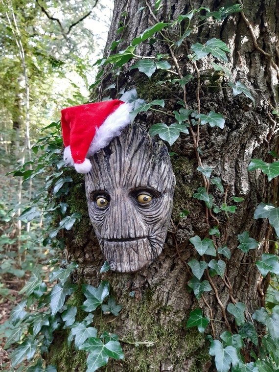 Visage d'arbre, décoration d'arbre, idées cadeaux, art de jardin, art d' arbre, décoration extérieure, art de jardin, décoration de Noël en plein  air, cadeaux pour elle, sculpture de jardin -  France