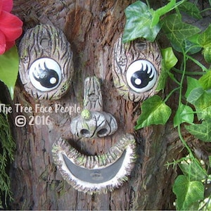 Tree decoration, outdoor Tree Face, garden ornament, funny faces, gifts for gardeners, birthday gifts for mum, fairy,  face statue