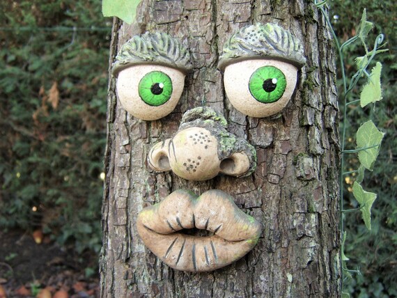 Tree Face Garden Ornaments Sculptures Outdoor Decorations Etsy
