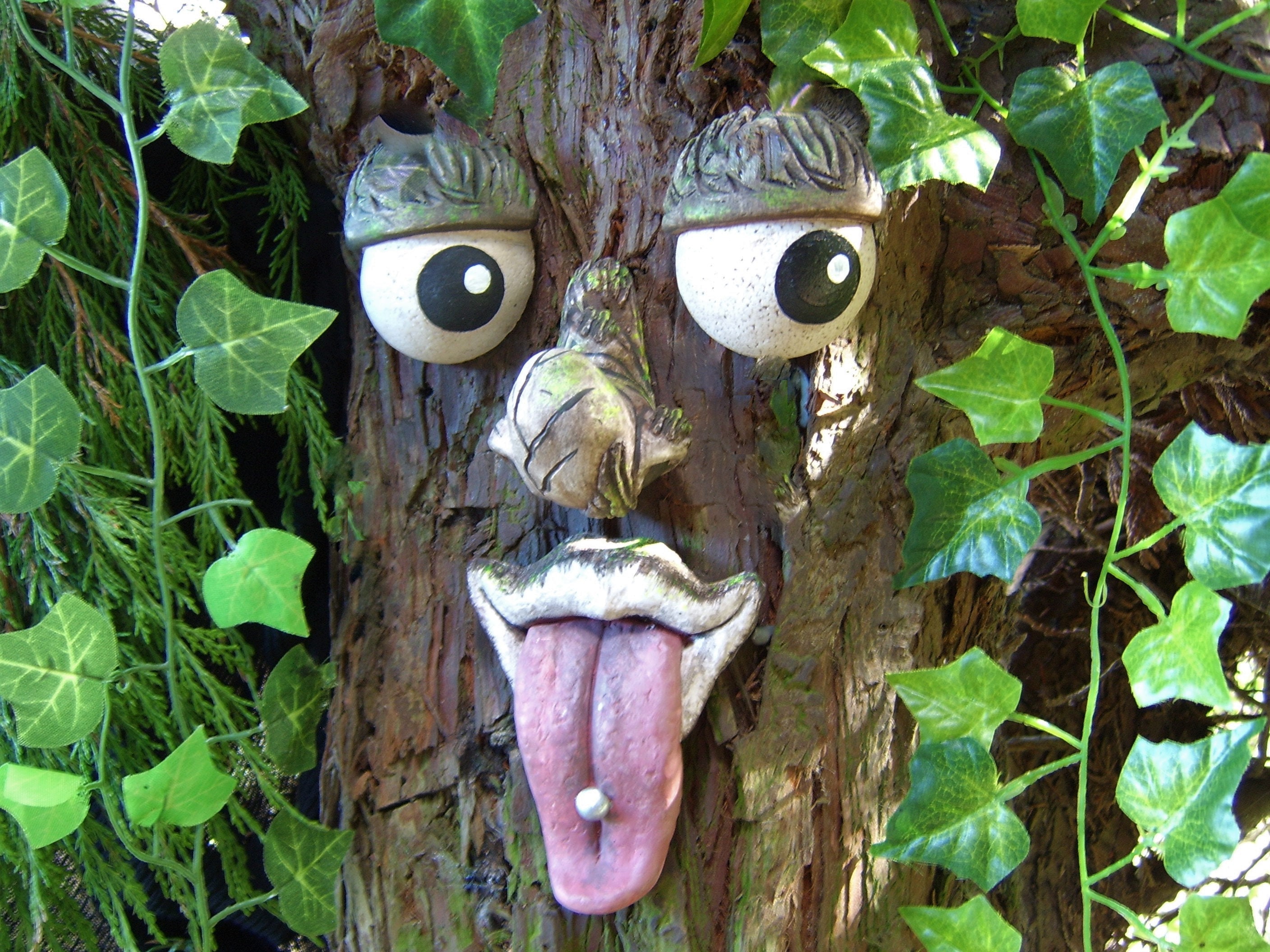 Tree Face garden decor outdoor ornaments whimsical funny Etsy
