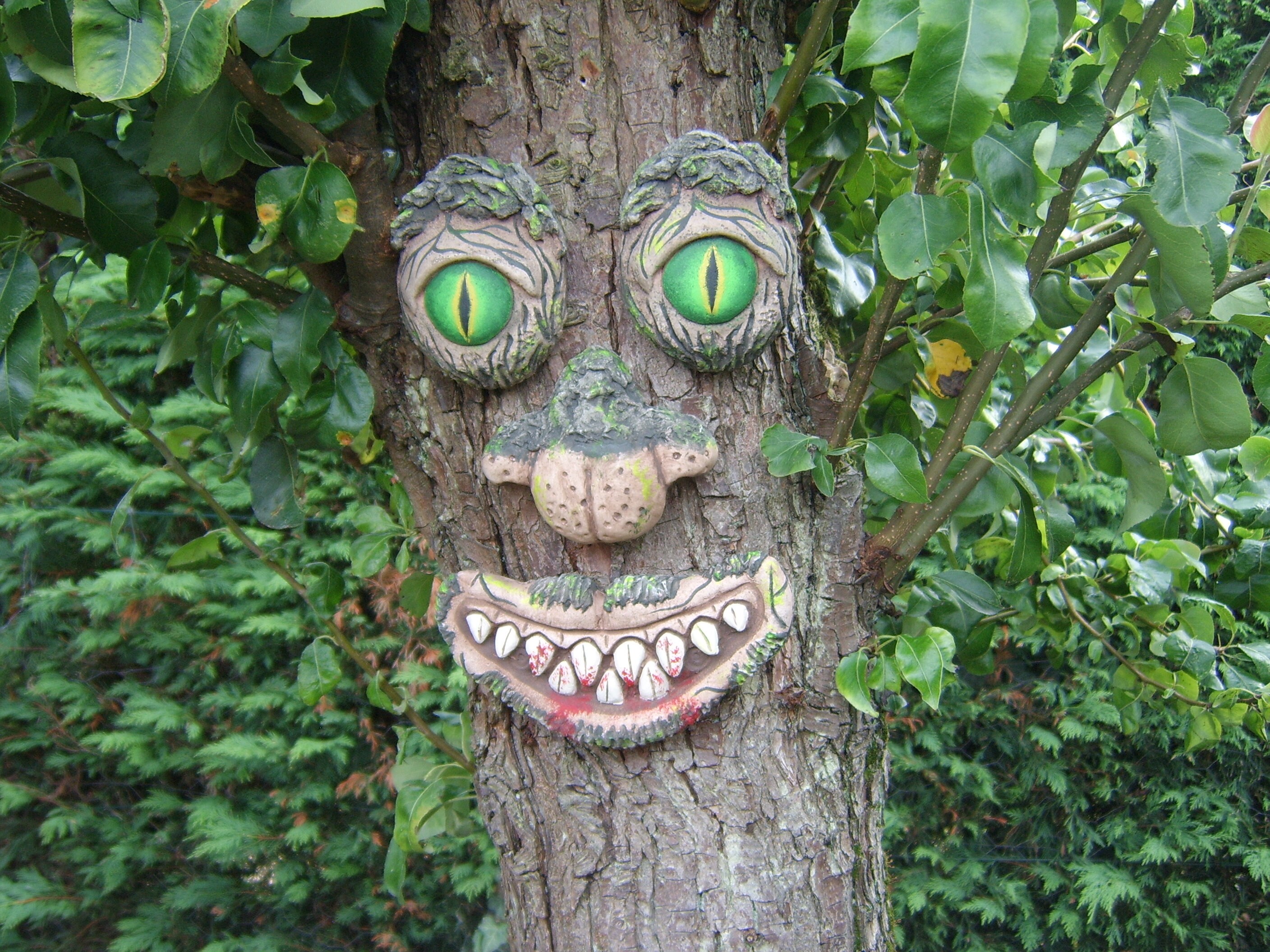 Halloween Monster Tree Face Scary Tree Decoration Yard Art Etsy