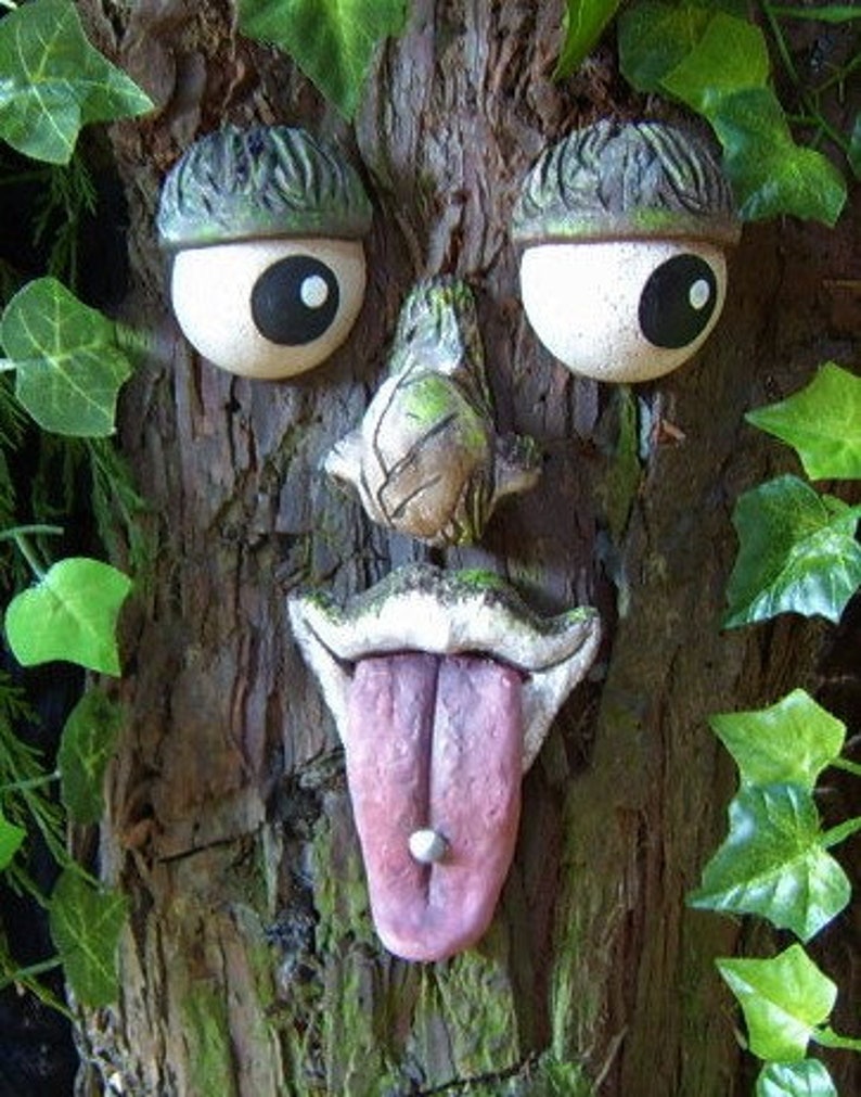 Tree Face garden decor outdoor ornaments whimsical funny Etsy