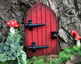 Hand-Painted Whimsical Fairy Door: Reclaimed Wood Miniature