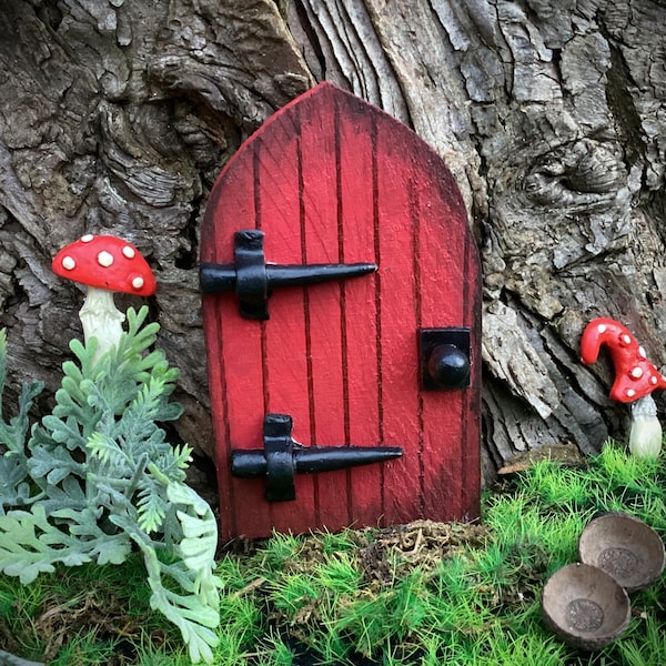 Whimsical fairy door. Miniature door for your fairy garden, pixie, elf door, wooden hand painted door.  Birthday gift for mum,