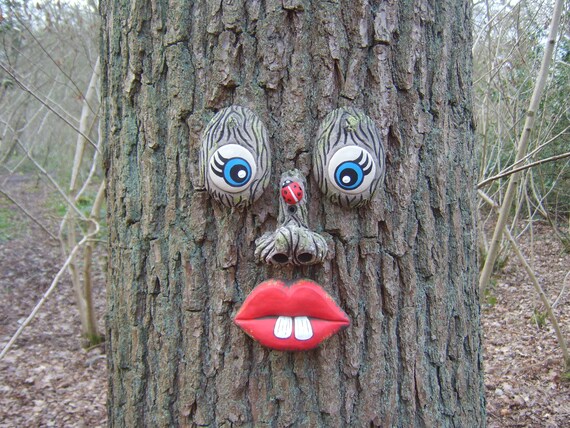 Tree Face Large Tree Decorations Garden Ornaments Outdoor Etsy