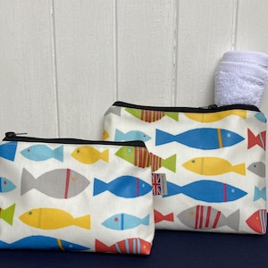 Fishes Oilcloth Wash Bag