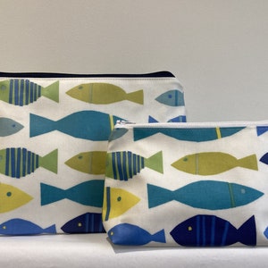 Fishes Oilcloth Wash Bag