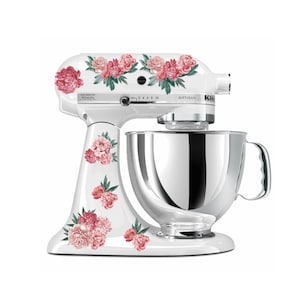 Swag Peony, Peonies ,Pink, Blush, Rose Floral Mixer Decals, Kitchen Mixer Decals, Stand Mixer Decals, Flower Decals, Appliance Decals