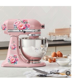 Kitchen Aid Mixer Decals, Pink, Dark Pink, Floral Decals, Kitchen