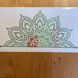 Half Lotus Flower Mandala Car Mandala, Car Decal, Decorative Car Decal, Flower Decal,