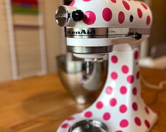 100 Polkadot Kitchen Aid Mixer Vinyl Decals, 1" Diameter Polka Dots, Kitchenaid Stand Mixer Decals, Painted Mixer Dots, Pioneer,  Smeg