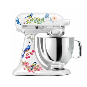 Birds and Butterflies Kitchen Aid Mixer Decals, Kitchenaid Stand Mixer Decals, Painted Mixer, Pioneer Stand Mixer Floral Decal Stand Mixer