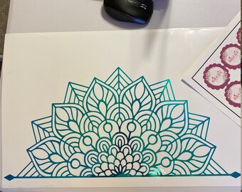 Half Mandala Decal Etsy