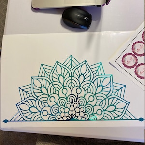 Half Mandala Car Mandala, Car Decal, Truck Decal, SUV Decal, Rear Window Decal, Half Round Decal, Decorative Car Decal, Flower Decal,