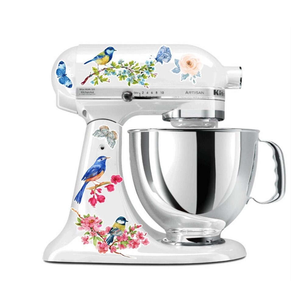 White Watercolor Roses Stand Mixer Decal Set, Fits Kitchenaid or Other  Kitchen Mixer Brands, Includes 6 Small Floral Stickers WBMIX001 