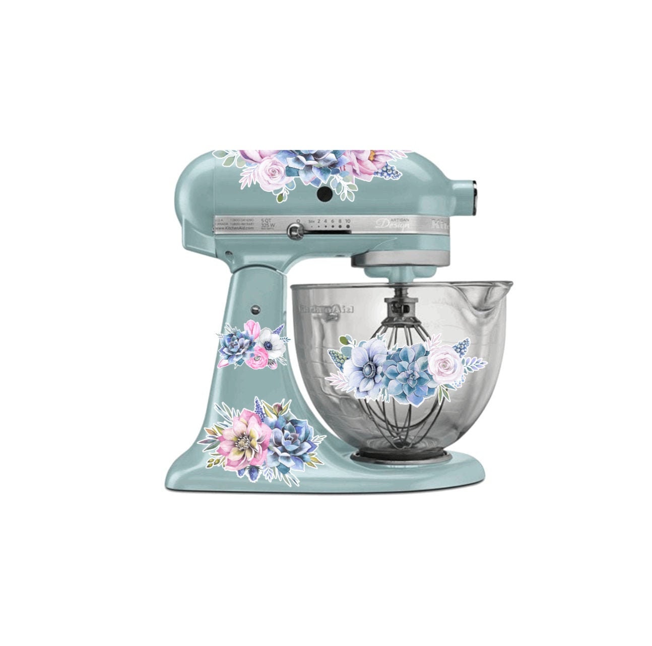 Red, Cream, Turquoise Floral Mixer Decals Featured in Pioneer