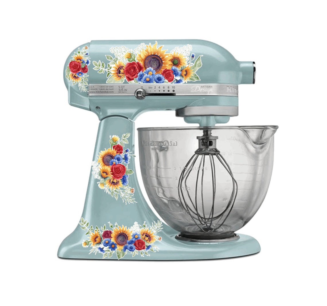 Sunflower and Roses Watercolor Bouquets Kitchen Aid Mixer Etsy