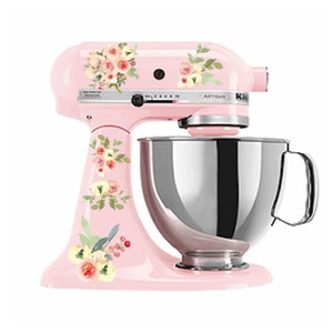 Pink, Yellow Peach, Cream, Rose Floral Mixer Decals, Kitchen Mixer Decals, Stand Mixer Decals, Rose Decals, Appliance Decals