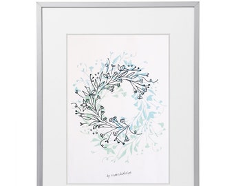 flores bailarinas, dibujo digital para impresión inmediata, arte de pared, imprimible, ilustración, impresión minimalista, arte moderno, arte minimalista,