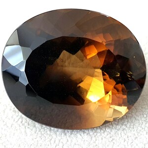 96 Ct Natural Smoky Quartz/Topaz bi color oval gemstone from Brazil for jewelry, ring, collection