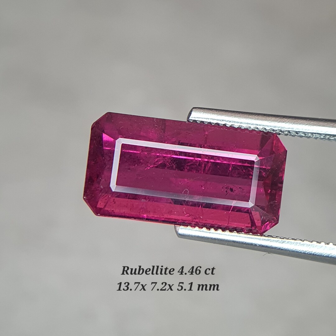 4.47 Ct 13.7x7.2mm Natural Rubellite Tourmaline Red Octagon Cut ...