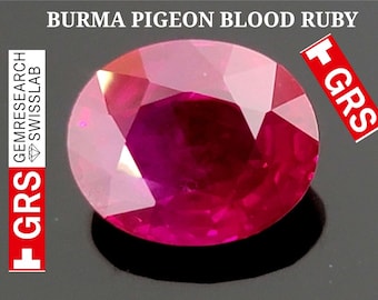 Exquisit 3,03 ct Certified Pigeons Blood Burmese Ruby Mildes erhitztes Herz aus Burma (Myanmar)