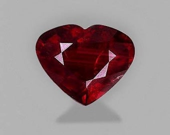 No heat 5.04 ct Certified Pigeons Blood Red Natura Ruby heart from Mozambique.